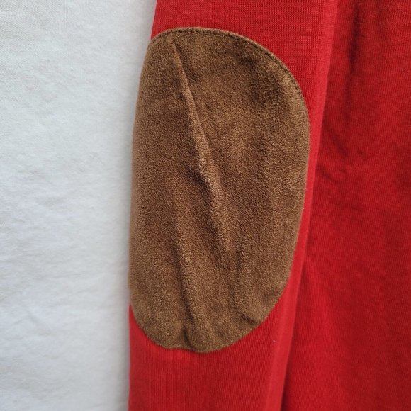 Lauren Jeans Ralph Lauren Womens Size S Red Pullover w Brown Patches Minimalist - Picture 5 of 7
